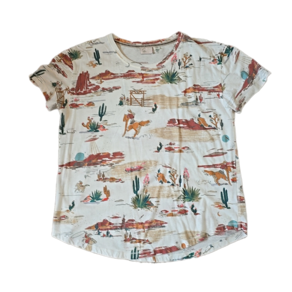 Anthropologie Cowboy Print T-shirt